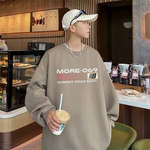 已注册港风抖音得物直播高品质重磅菠萝格圆领宽松男卫衣W2066P40图片