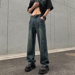 美式高街小众牛仔裤男 个性百搭休闲裤G9628/P5578图片
