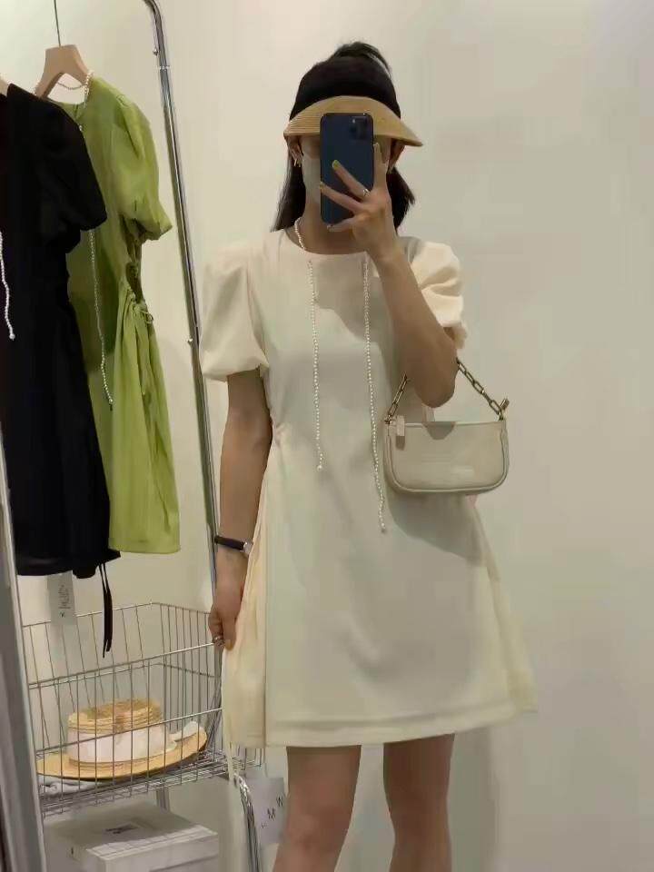 欧货同款配珍珠项链连衣裙，女装连衣裙，玩美