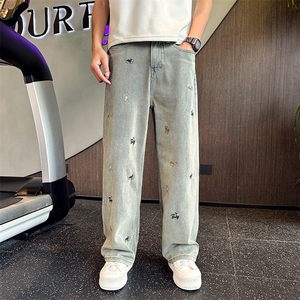 1014-1-WF09-P46-卡通小狗刺绣牛仔裤男图片