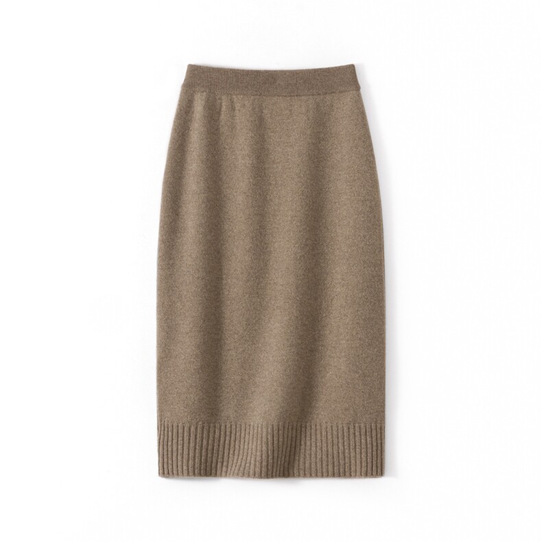 2025秋冬新款羊毛羊绒半身裙女中长款显瘦包臀一步裙子针织裙子女，女装半身裙，西欧羊绒