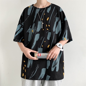 扎染短袖T恤男夏季潮牌ins宽松百搭上衣服半袖五分体恤T310-p20图片