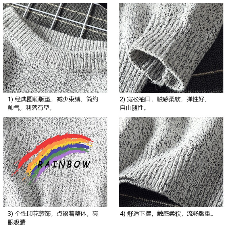 M19064-P45加绒款-P65加厚加绒毛衣男大码毛线衣男针织衫男线衫,男装针织衫/毛衣,电商A040A