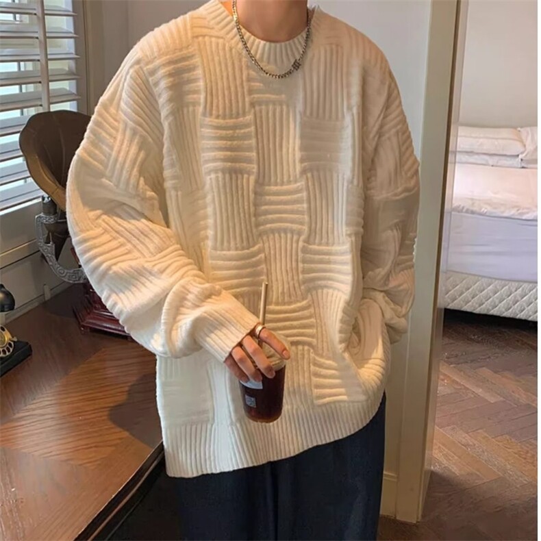 圆领毛衣男冬季2025新款宽松潮牌休闲情侣针织衫男生外套,男装针织衫/毛衣,星座506A