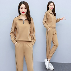 加绒加厚休闲运动服套装2025年秋冬新款女装高级感两件套卫衣套装，女装套装/套裙，梦依杭