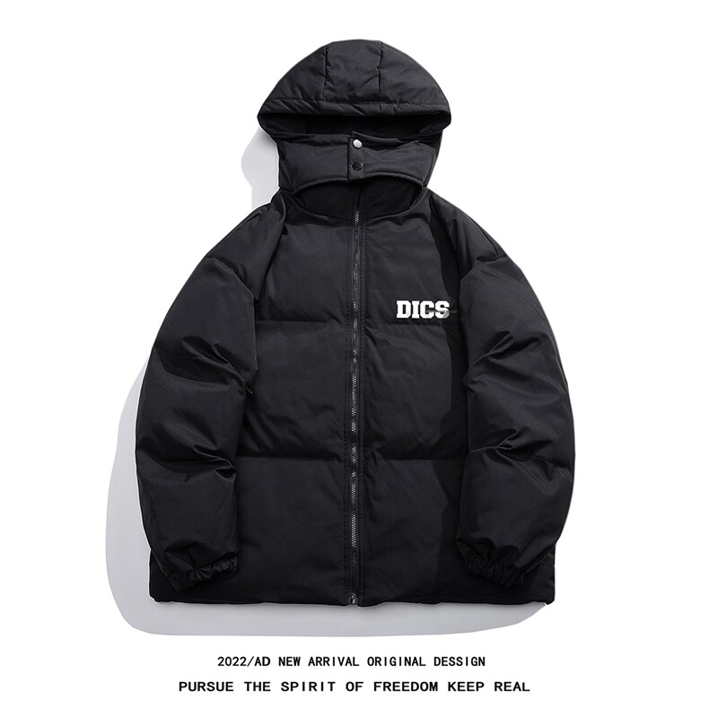白底22冬季新款时尚潮流字母印花保暖连帽棉衣M223P115控158,男装棉衣,电商A247-1