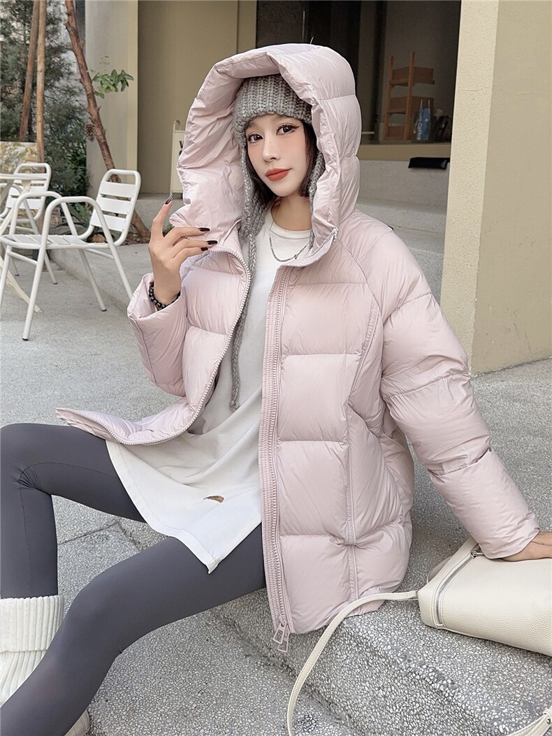 现货新标90白鸭绒2025年冬季厚款休闲风中长款保暖,女装羽绒服,琦鑫阁（原依鑫阁）