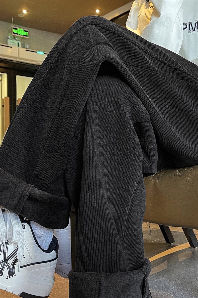 加绒加厚欧棉绒灯芯绒休闲裤直筒弯刀裤A493特P45控78,男装休闲裤,电商A309