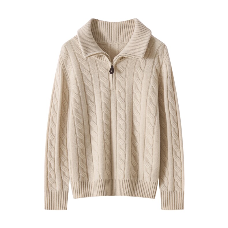 2025年秋季时尚百搭通勤简约休闲半拉链羊绒套衫，女装羊绒衫，玖雪绒羊绒