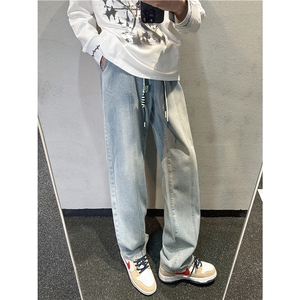k1086-p55-控78  S-3XL现货折皱宽松cleanfit牛仔裤图片