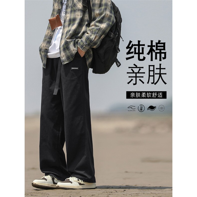 秋新款男士休闲裤港风ins潮牌简约直筒宽松长裤男K661-特批-40图片
