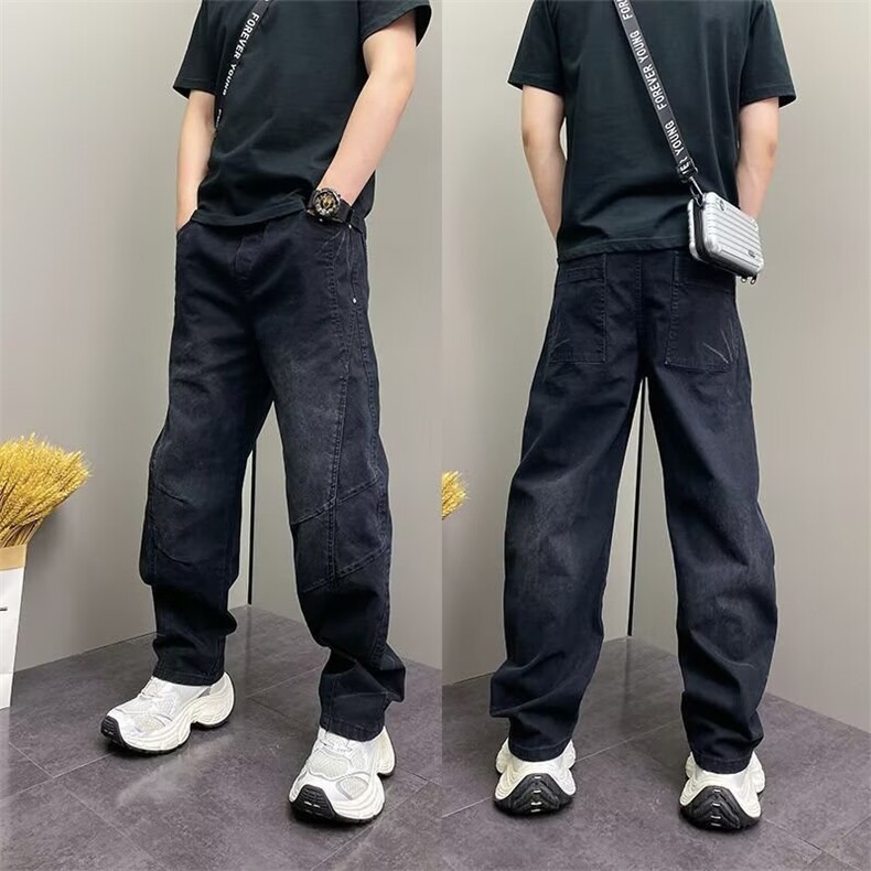 1506-1/KB8261/P52梨型身材阔腿牛仔裤女春夏大码小个子宽松显瘦图片