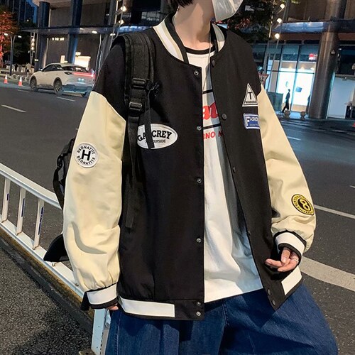 新款外套男潮牌宽松夹克上衣ins港风潮流学生帅气棒球服J437-P48，男装夹克，星座1008-1