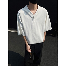 现货夏新男高品质大码宽松短袖T恤V领打底衫513DT3536P33，男装T恤，星座513