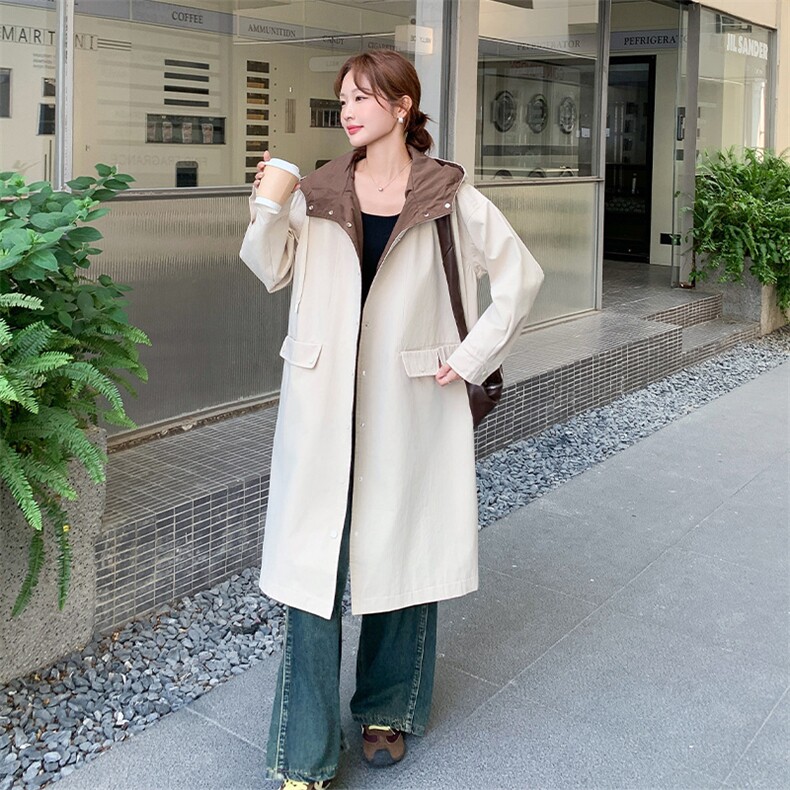新款撞色外套2C123-1269-P160-K238,女装风衣,2C123