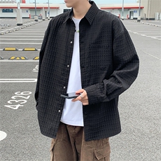 高街潮牌格子衬衫潮流宽松休闲上衣A161-WY5507-P50，男装衬衫，电商A161