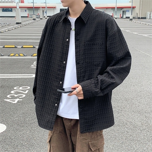 高街潮牌格子衬衫潮流宽松休闲上衣A161-WY5507-P50图片