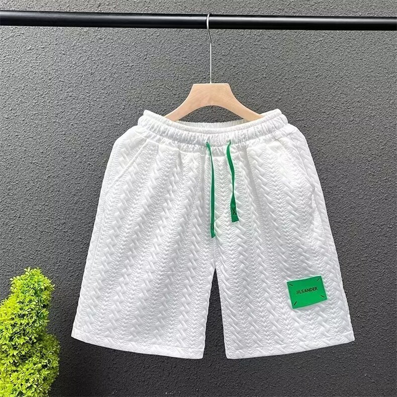 夏季简约贴标运动五分裤男潮牌宽松情侣休闲短裤夏天男装韩版中裤,男装牛仔裤,星座1013