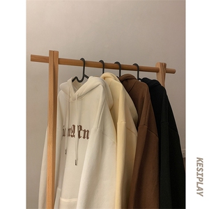 HDY1455-TP65 控价88 冬季重磅加绒卫衣港风男发泡印花连帽卫衣图片