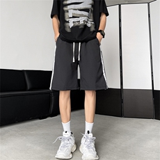 休闲短裤男士韩版潮流条纹拼色2024夏季新款ins五分裤K5500-P28，男装牛仔裤，星座412-3