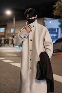 男士冬装长款毛呢大衣外套韩版潮流中长款风衣呢大衣YF901-P128图片