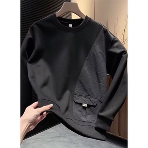 1506-1/QA310/P42秋冬基础款纯色套头圆领卫衣男潮流宽松休闲图片