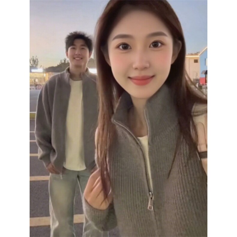 706-1-M845-P39  特P  现货  秋季男士纯色拉链开衫宽松立领外套图片