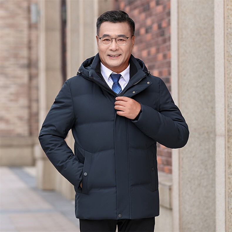 大货主推男中老年爸爸装羽绒服中长款加厚冬款大码羽绒服外套,男装羽绒服,钱塘723