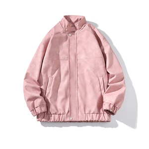 春秋宽松夹克男港风复古怀旧美式骑行机车服PU皮衣外套 JK667-P95图片