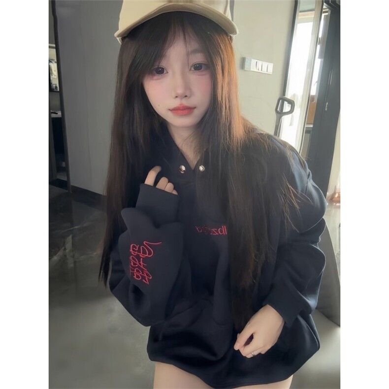 5454-P50原版做工纽扣+刺绣纯棉华棉复合休闲卫衣薄款/加绒,女装卫衣/绒衫,星座617A-2