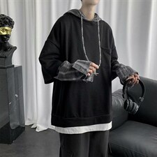 假两件卫衣男生秋季宽松韩版潮流连帽上衣ins港风潮外套W126-p38,女装短外套,星座1008-2