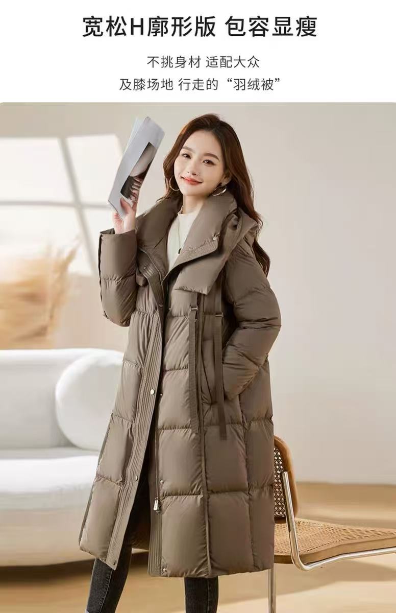 2025年秋季拉链常规长袖立领长款时尚百搭羽绒服,女装羽绒服,禾雯电商供货