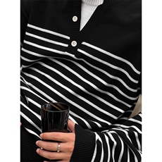 NO22WEAR老钱风海魂衫高级感假两件针织衫条纹毛衣男韩系套头衣服，男装针织衫/毛衣，星座506A