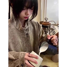 有货树纹肌理千鸟格外套男秋冬高级感立领哈灵顿夹克LJK9566-P78，男装夹克，星座1008