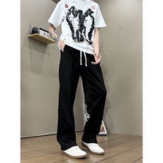 K10033-P35潮牌卫裤男2025新款百搭褶皱宽松直筒休闲长裤，男装休闲裤，电商A178