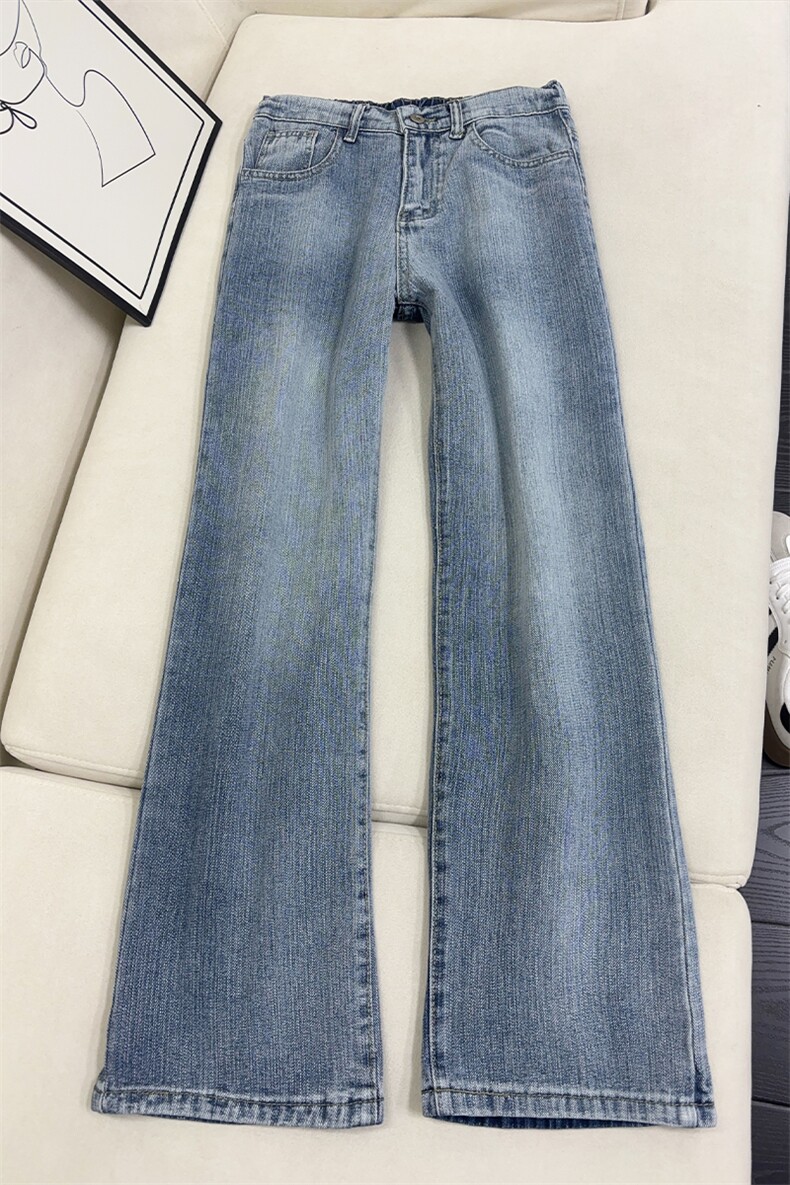 B221美式ins高街暗黑宽松微喇竹节纹牛仔裤LK25586-特P45控78,男装牛仔裤,电商B221
