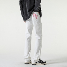 B221美式ins高街暗黑小众情侣款刺绣小脚休闲裤LK23039-P60控78，男装休闲裤，电商B221