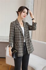 【现货】秋季新款！唯芬8852款格子小西装复古风，女装西装，唯 芬
