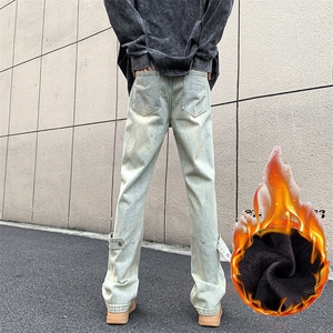 冬季美式ins高街vibe水洗加绒牛仔裤货号加绒K2316P70常规P55图片