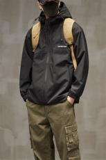 冲锋衣连帽夹克男宽松落肩纯色上衣外套DSA157B-JK727-P58，男装夹克，电商A157B