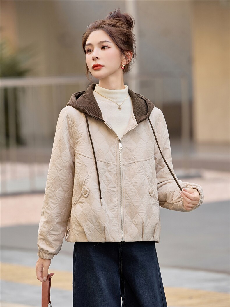 短款连帽棉衣女2025冬季新款时尚减龄棉服休闲宽松夹棉外套,女装棉衣/棉服,余墨