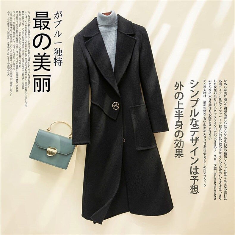 羊毛大衣女新款冬季韩版时尚流行羊毛呢子外套，女装双面呢大衣，召鑫羊绒双面呢