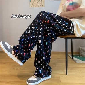 XZ616 早秋季新款格子裤痞帅设计感休闲裤 TY896 P55控68图片