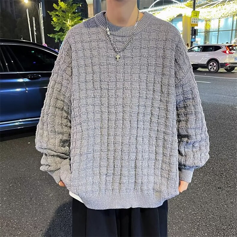 美式圆领毛衣男慵懒风休闲针织衫X7318P48,男装针织衫/毛衣,星座1116-2
