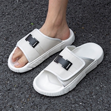 X5005-p135男士拖鞋夏季新款外穿一字拖凉鞋魔术贴真皮沙滩鞋男，男鞋凉鞋，星座1407-3