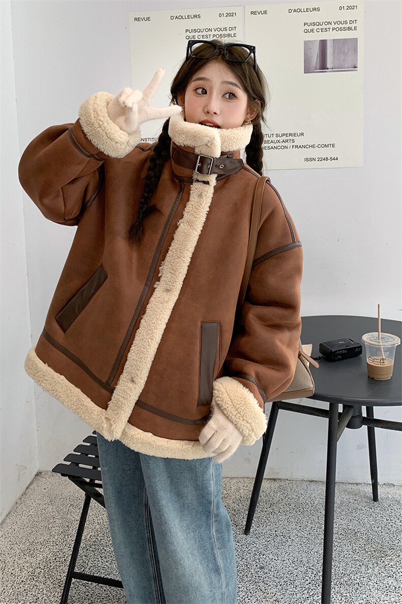 2023年冬季皮毛一体羊羔毛B190-82506-p195-K288,女装羊羔毛/颗粒绒,一九零