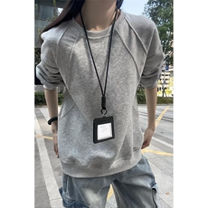 抖音得物高品质二开26春装美式高街重磅结构螺纹拼接圆领卫衣X095，男装卫衣，电商A486