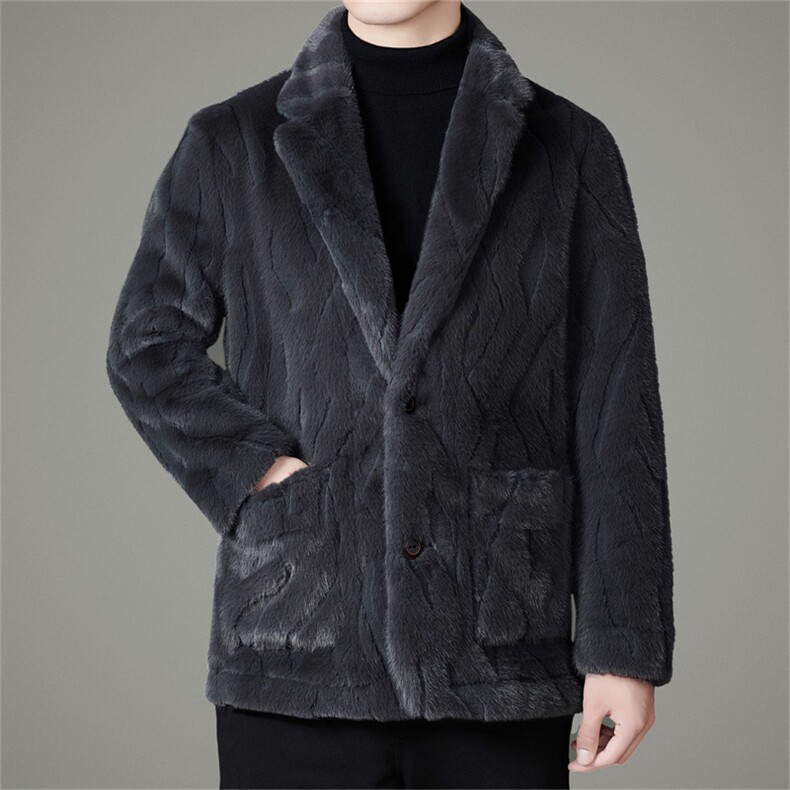 主推高端商务雪兰貂西装外套男士皮毛一体双面穿皮草皮衣大衣，男装皮衣，钱塘723
