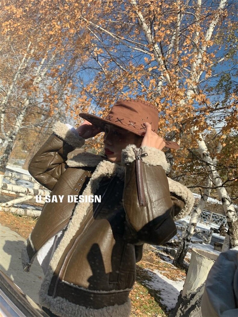 新款皮毛一体外套百搭，其它，MJJ