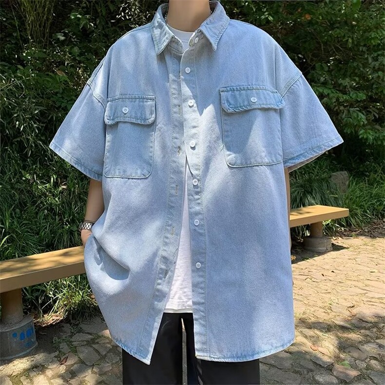 夏季新款衬衫潮流慵懒男方领衬衫P48,男装衬衫,星座1116-2